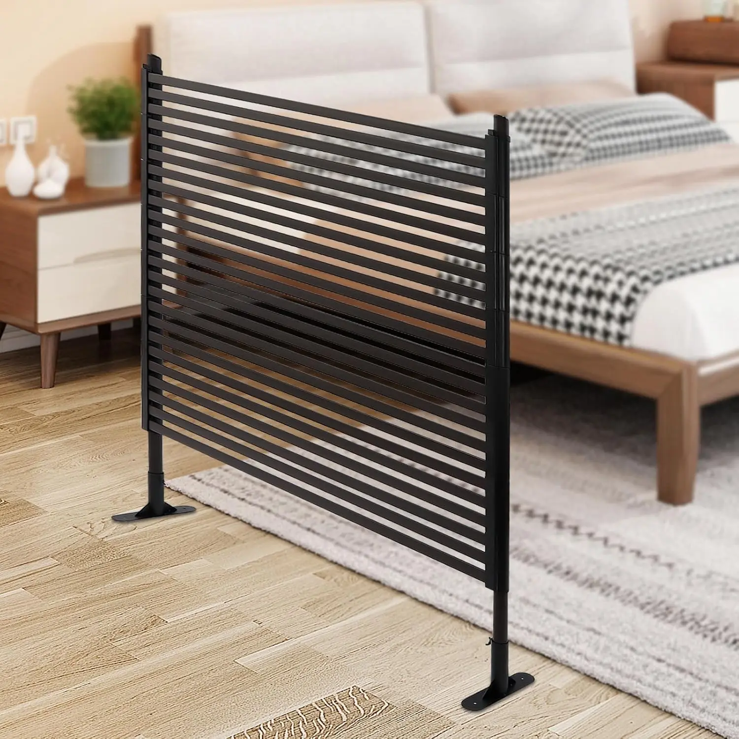 Outdoor Metal Privacy Screen Panel with Freestanding Feet for Garden Patio Backyard Balcony, 4FT x 5FT, Customized