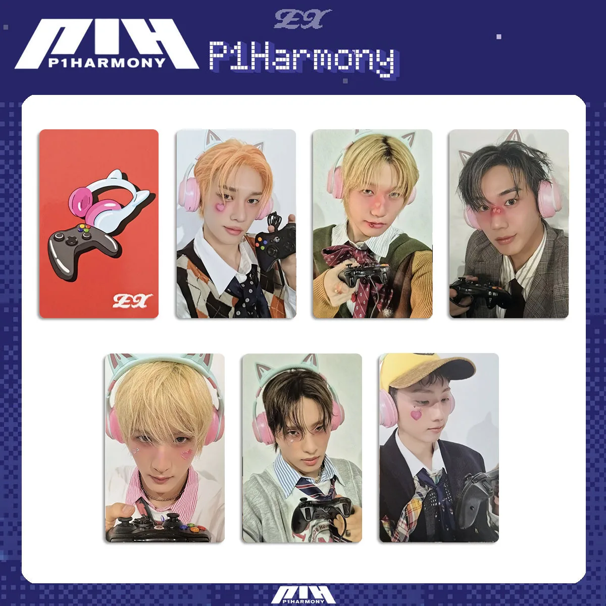 P1Harmony ソウル チェキ Kpop P1Harmony Album EX Photocards Double Sides Printing Bright