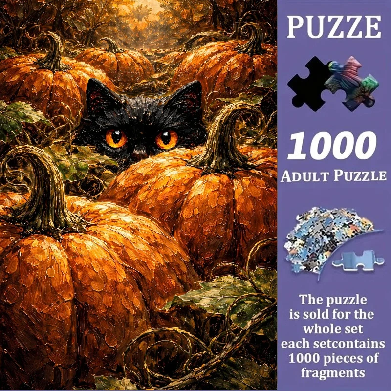 

Пазл из 1000 деталей, серия «Искусство»: «Черный кот», идеально подходит для творческих занятий своими руками с семьей, в качестве подарка, игрушка для развлечений.