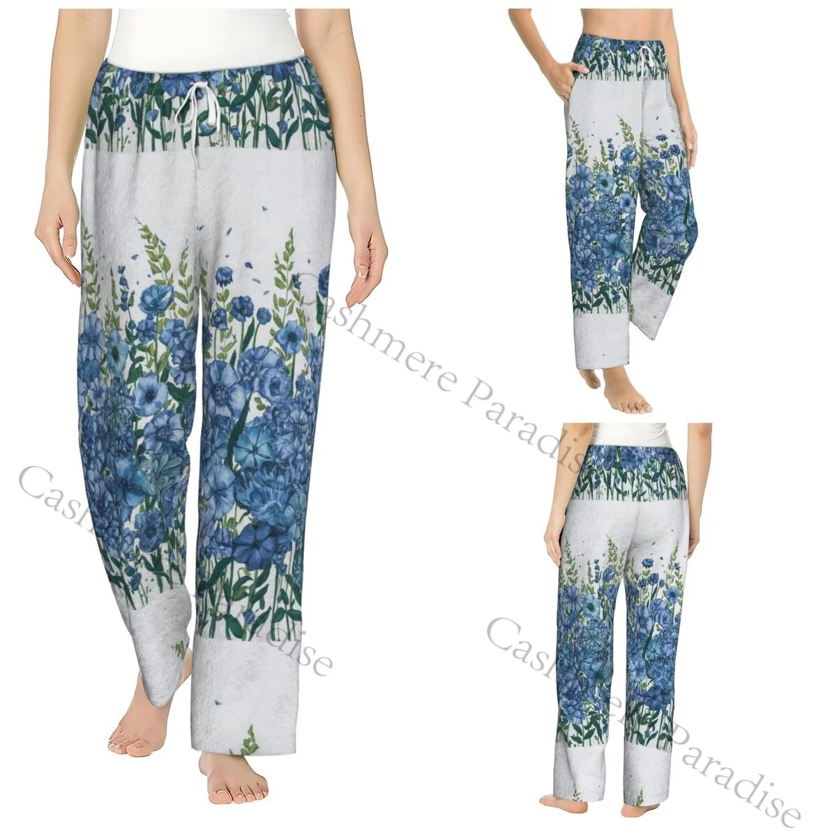 

Irises 2 Van Gogh Warm Women Pajama Pants Flannel Sleep Bottoms Soft Fleece Loungewear