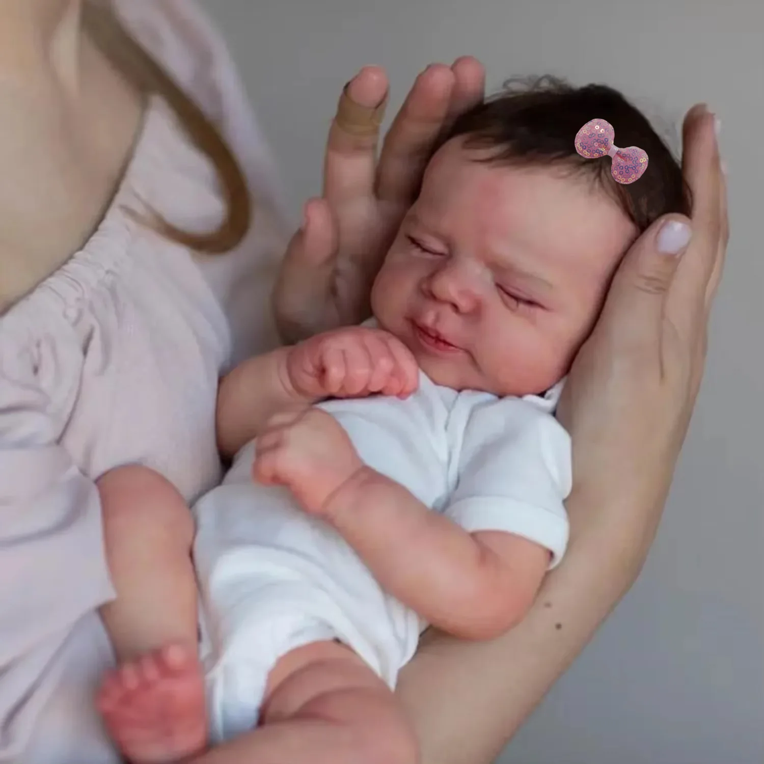 18 Inch Reborn Doll Pascale With Hair Transplant and Soft Fabric Body 3D Skin Visible Veins Lifelike Vinyl Newborn Doll