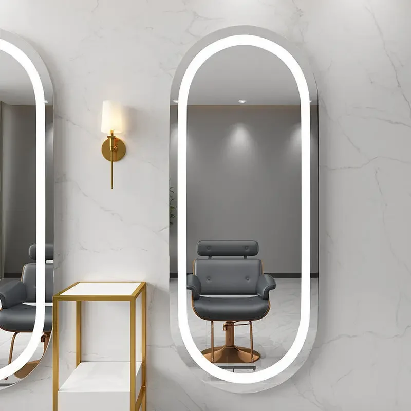 Touch Screen Light-Up Mirror for Barbershop Modern Salon Furniture Hair Salon Mirror Glass Material
