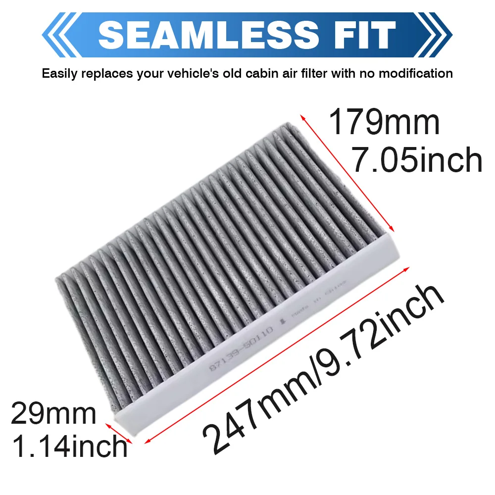 فلتر هواء المقصورة الكربونية للسيارة لكزس LS500 LS500h تويوتا ميراي -L سيكويا تندرا 87139-50110 87139-30110، 87139-60030