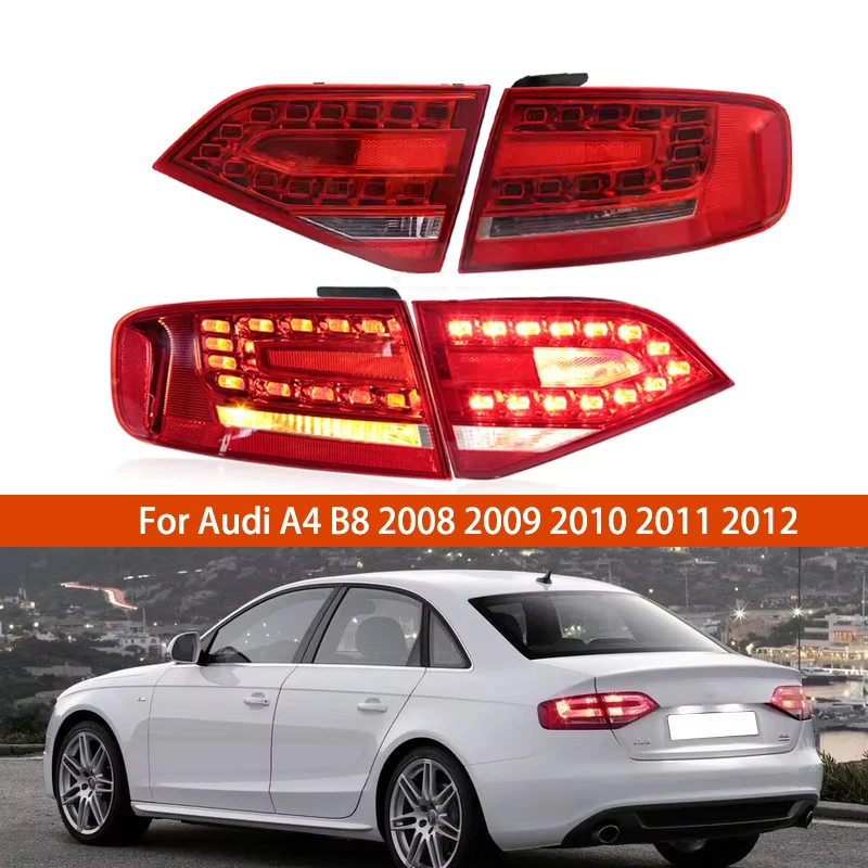 

Светодиодные задние фонари в сборе для Audi A4 B8 2008 2009 2010 2011 2012, стоп-сигнал для автомобилей, задний указатель поворота, аксессуары для автомобиля