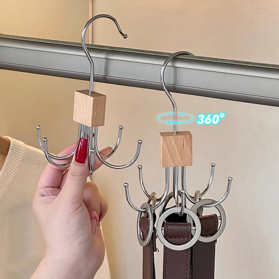 

Multifunctional 360° Rotating Hanger Hook 6 Claws Metal Belts Rack Clothes Hangers Ties Scarves Organizer Racks Household Close