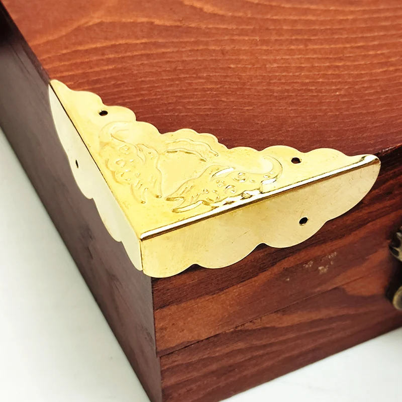 8pcs/Lot 25mm Box Corner Antique Flower Pattern Carved Corner Protector For Jewelry Box Brackets Decorative For Wooden Case