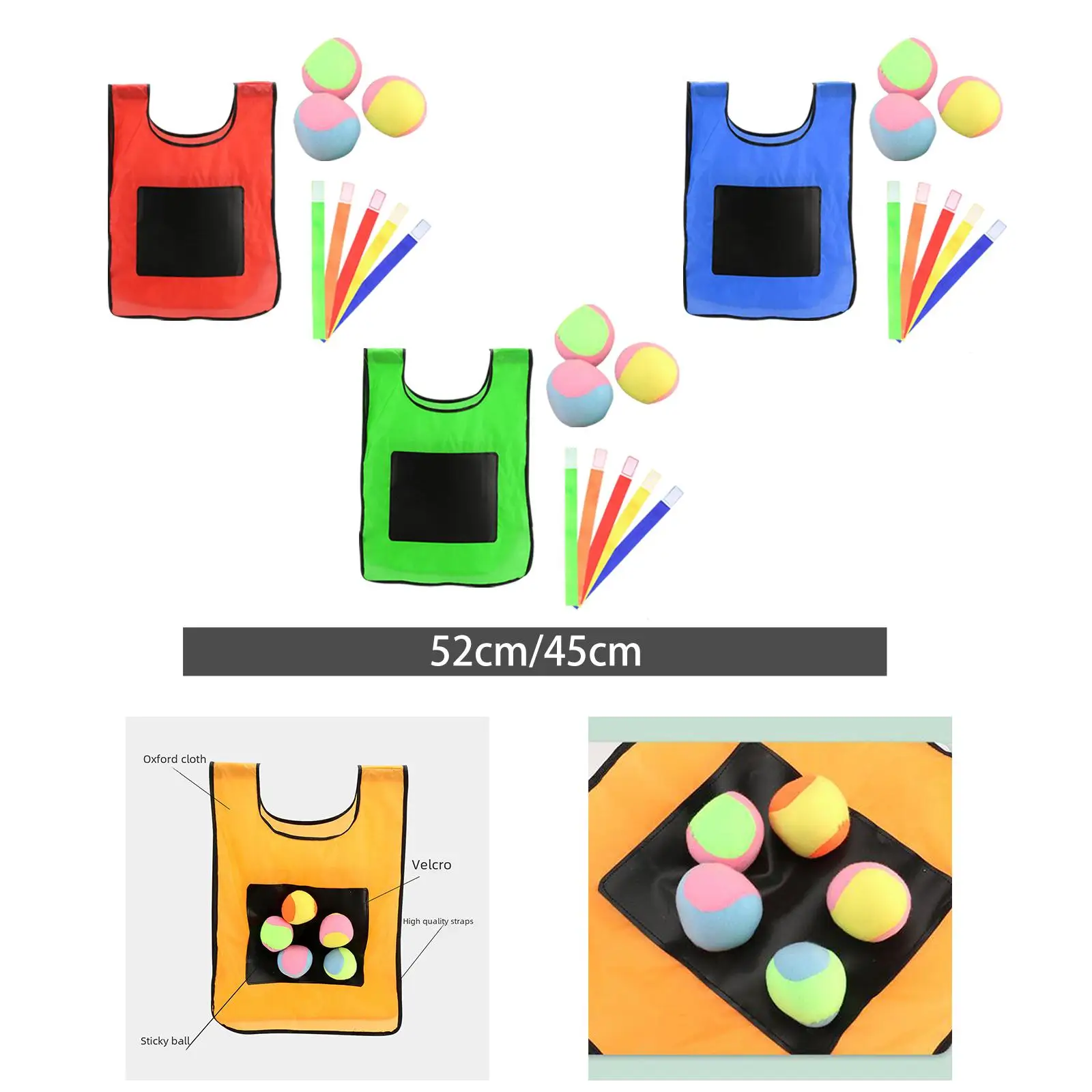 Juego de Dodgeball 3 juguetes de pelota pegajosa chaleco de pelota pegajosa juego de pelota de Dodgeball juego de lanzamiento interactivo para actividades juego playa exterior