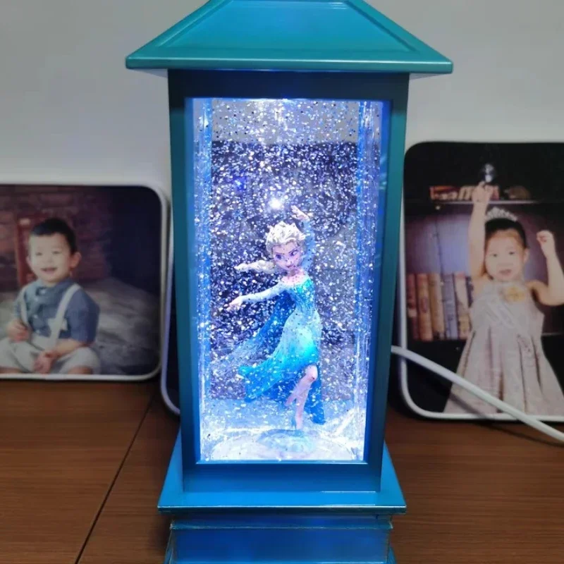 

Frozen Elsa anna Princess Anime Figure Music Octave Box crystal lamp Desktop Model Home Ornaments Decoration kids girl Gifts Toy
