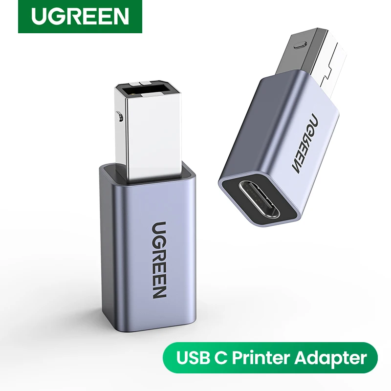 Ugreen USB 2.0 Printer Adapter USB Type c Adapter For Printer Hard Drive Base Fax Machine Scanner USB 2.0 Type c Printer Adapter