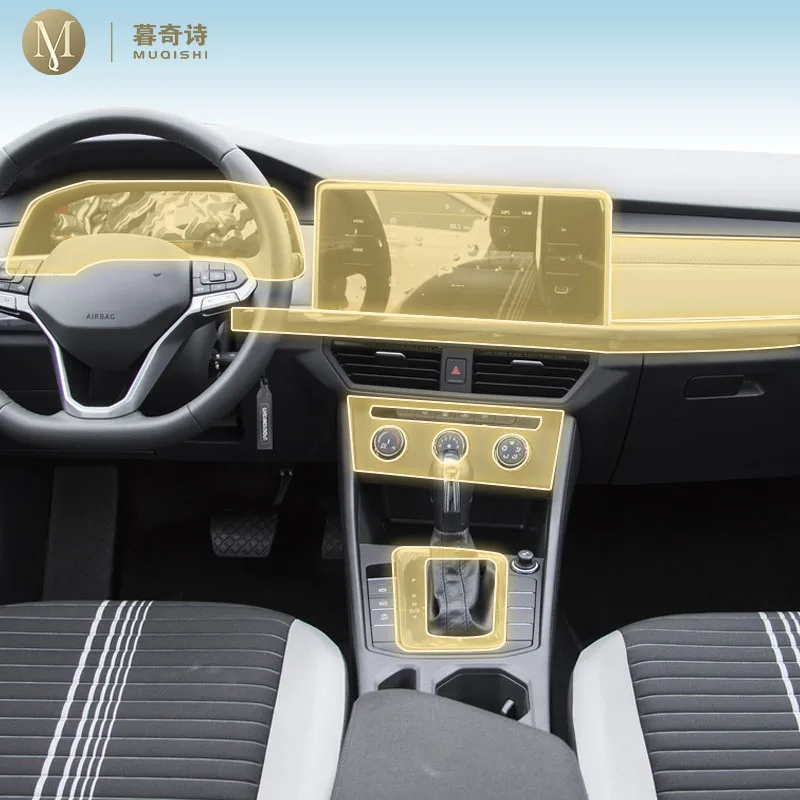 MUQSHI Pre cutting car Interior PPF paint protection film console transparent/matte TPU For Volkswagen Jetta A4 Bora 2019-2024