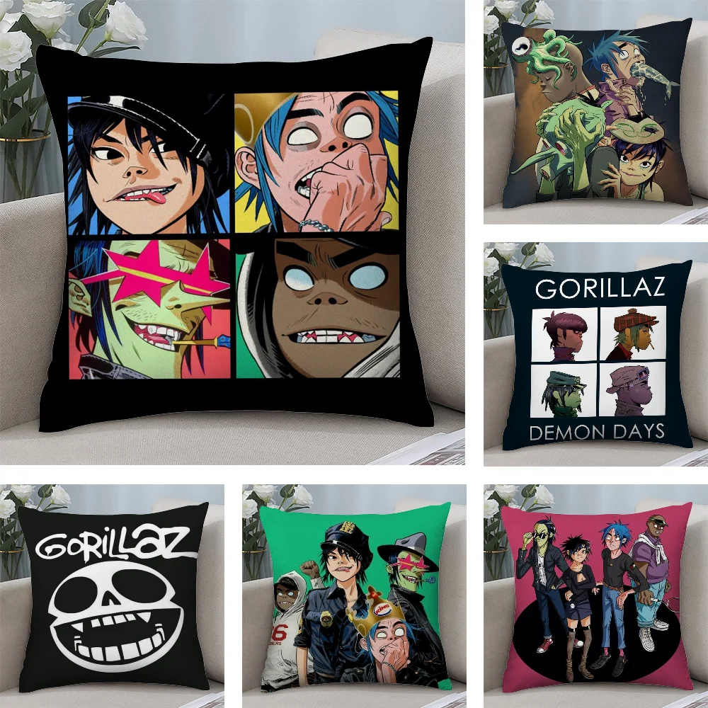 

Cool G-Gorillaz Pillow Case Short Plush Pillow Covers Sofa Decorative Gift Home Double-sided Printing Cushion Cover