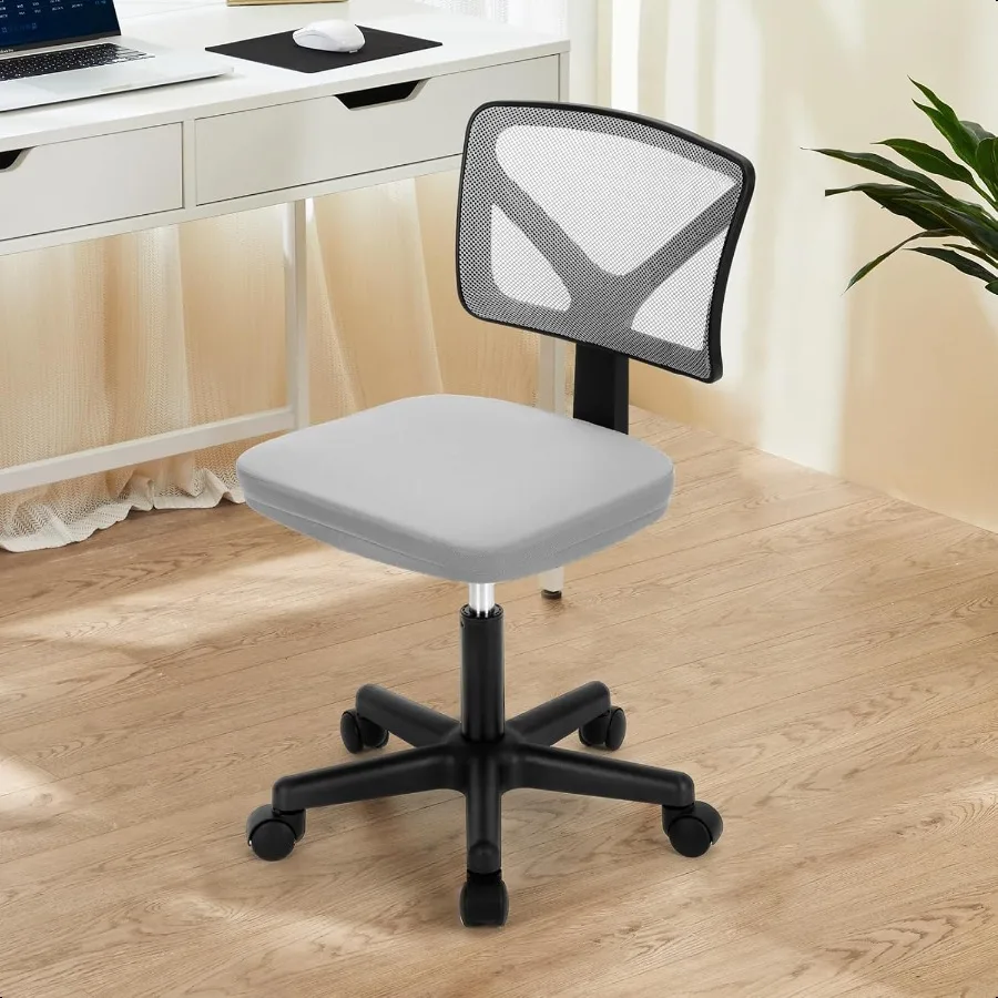 

Arml Desk Chairs Cute Home Office Chair No Arms with Wheels Ergonomic Adjustable Swivel Rolling Task Chair Comfy Mesh Mid Back