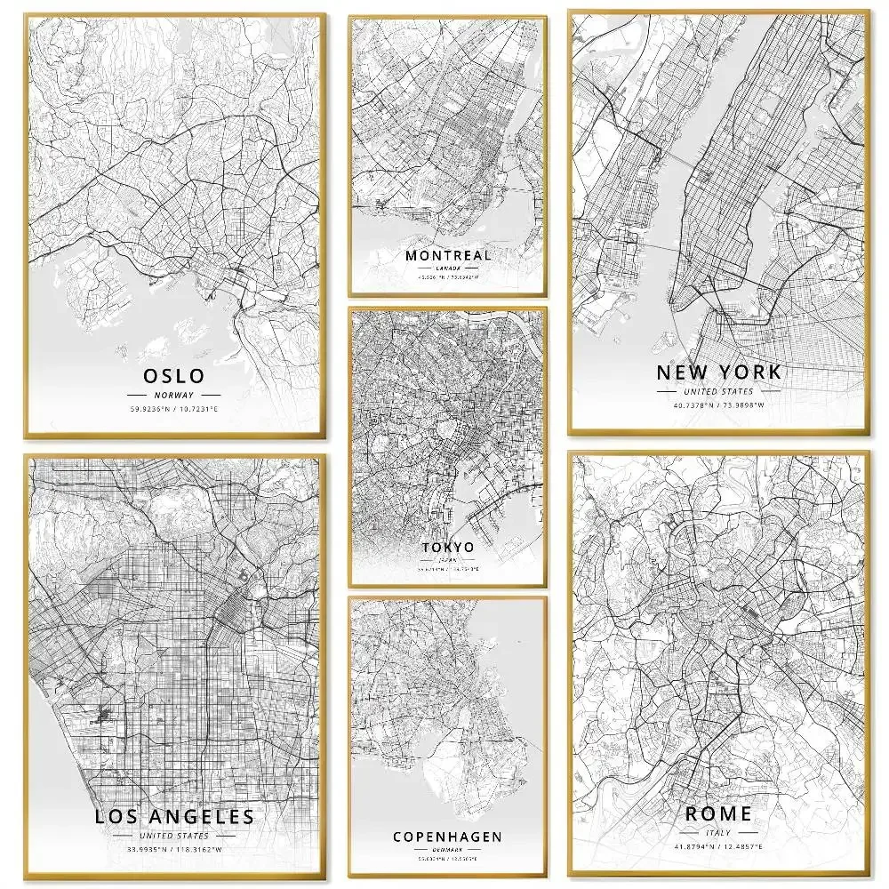 Retro Map Poster Wa…