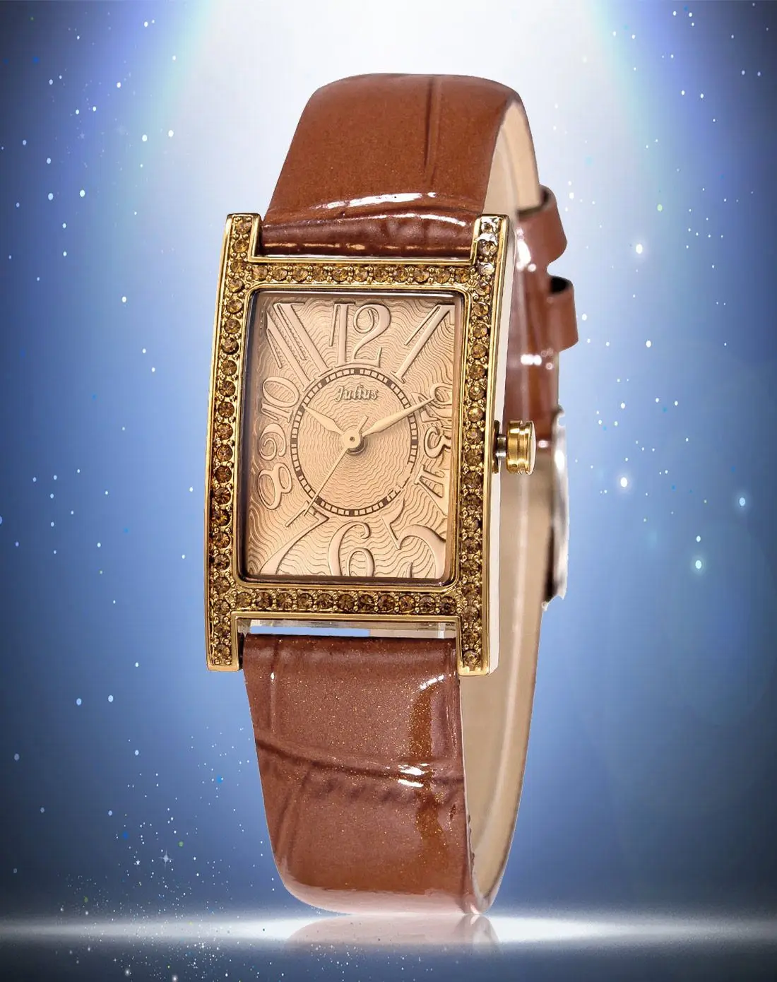 Retro Julius Lady Women's Watch Japan Quartz Fashion Rectangle Hours Bracelet Real Leather Girl's Gift No Box