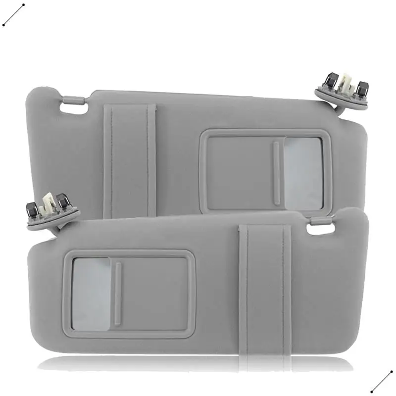 Gray Car Sun Visor Shade Pair Left & Right Side Parts Component For Toyota Camry 2007-2011 With Sunroof And Lights