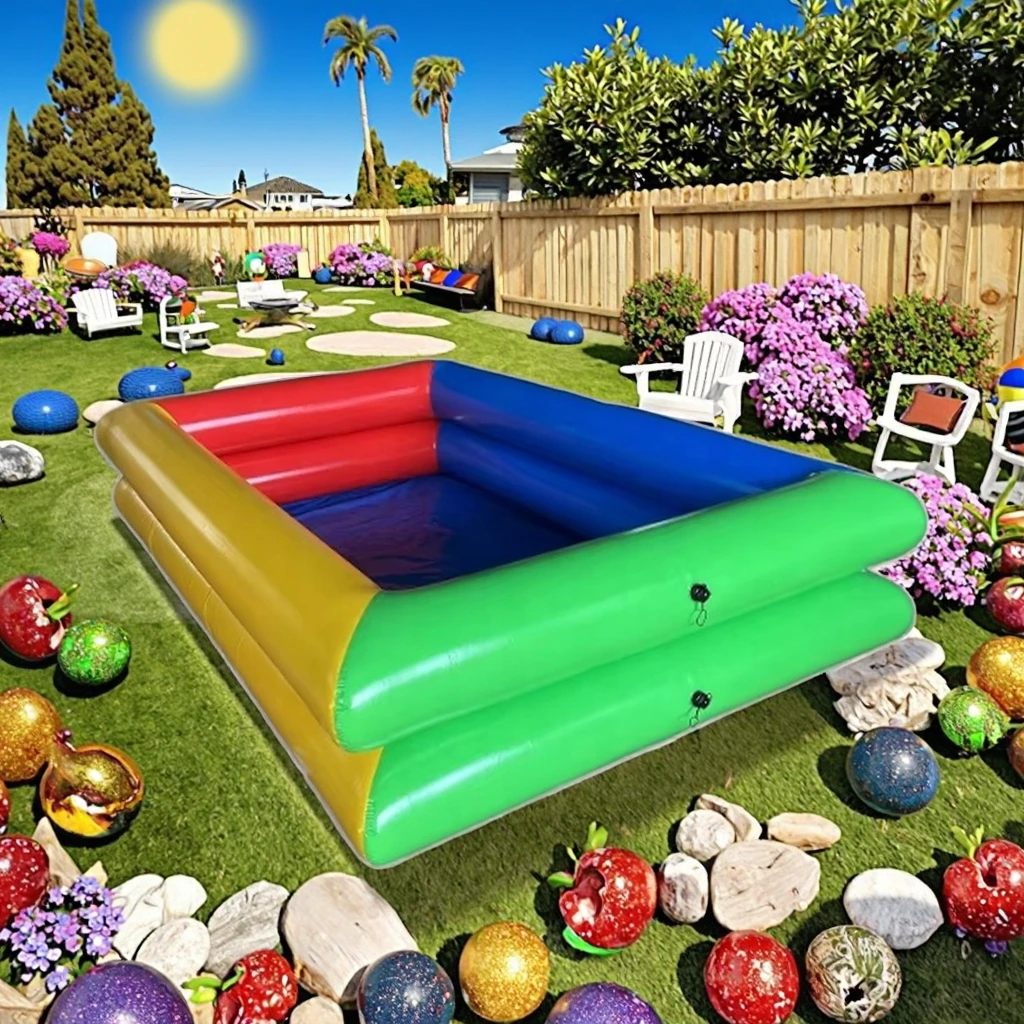 حوض سباحة قابل للنفخ PVC عالي الجودة مخصص لعام 2026 مع طبقة مزدوجة من الألوان الجذابة للعب في الحدائق الملاهي الداخلية والخارجية #2