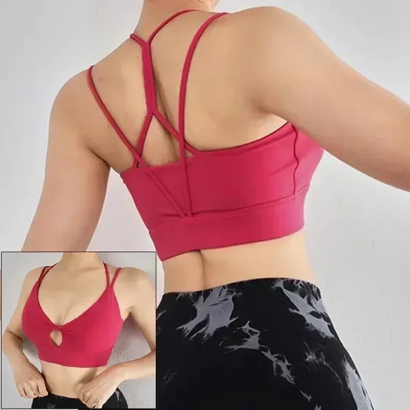 Chmura ukryj stanik sportowy kobiety bielizna Push Up Fitness koszulka do jogi biustonosze Crop Top kamizelka sportowa siłownia koszula Sport