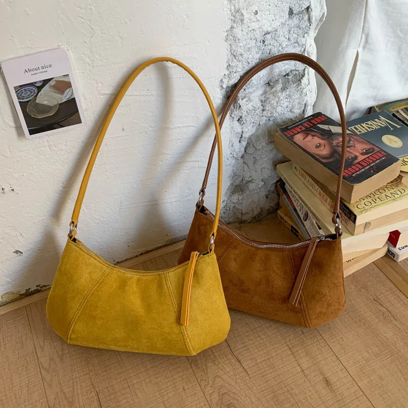 

Niche Matte Texture Underarm Bag Retro Versatile Dumpling Bag Casual Shoulder Bag