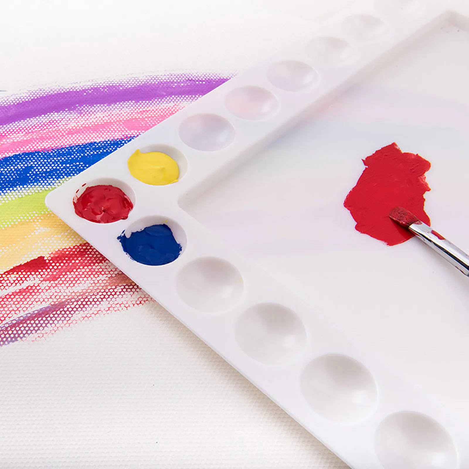 3Pcs Exquisitely Made Plastic Pigment Trays 13-Slot Color Mixing Plate for Watercolor Painting Drawing DIY Art Projects Student