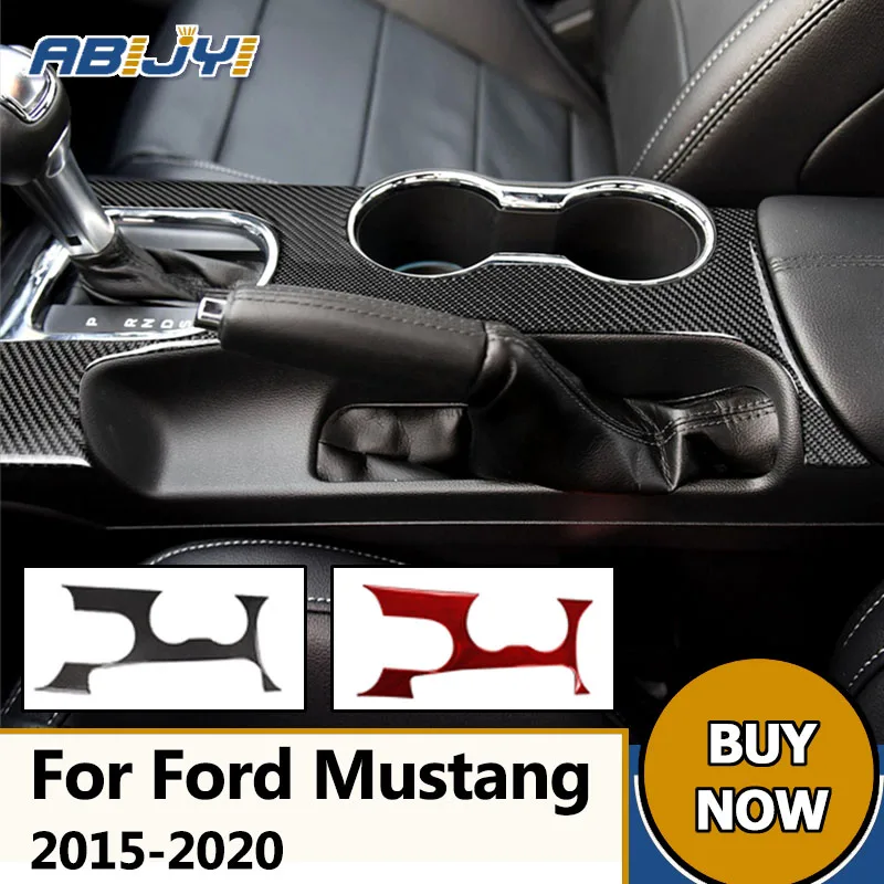 

For Ford Mustang GT 2015 2016 2017 2018 2019 2020 Carbon Fiber Sticker Interior Car Gear Shift Panel Trim Cover Cup Holder Decal