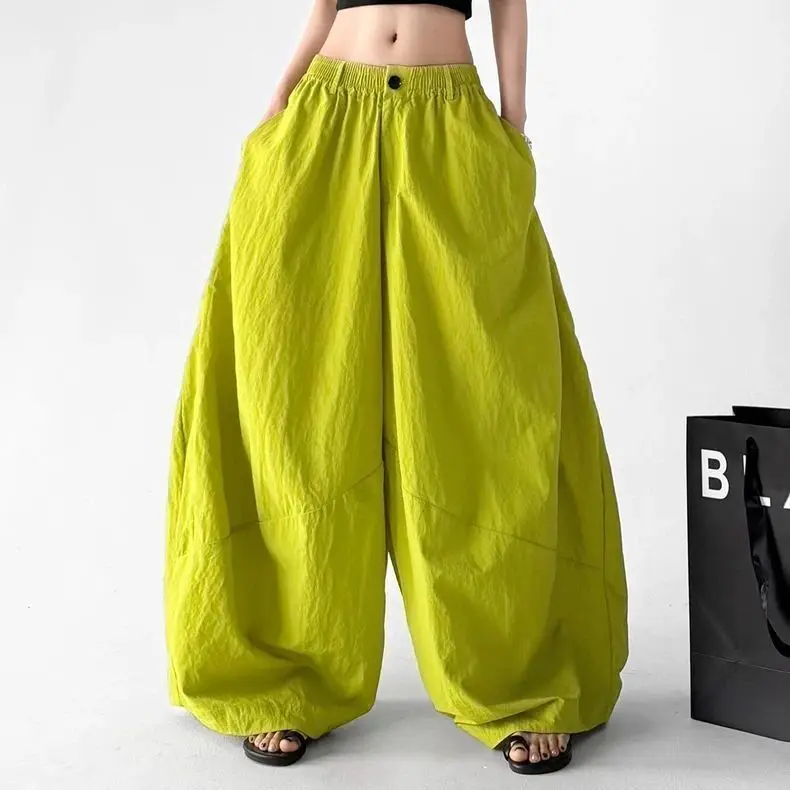 Summer fresh scimitar pants wide-leg pants women's 2026 summer new elastic high-waisted sunscreen loose casual pants