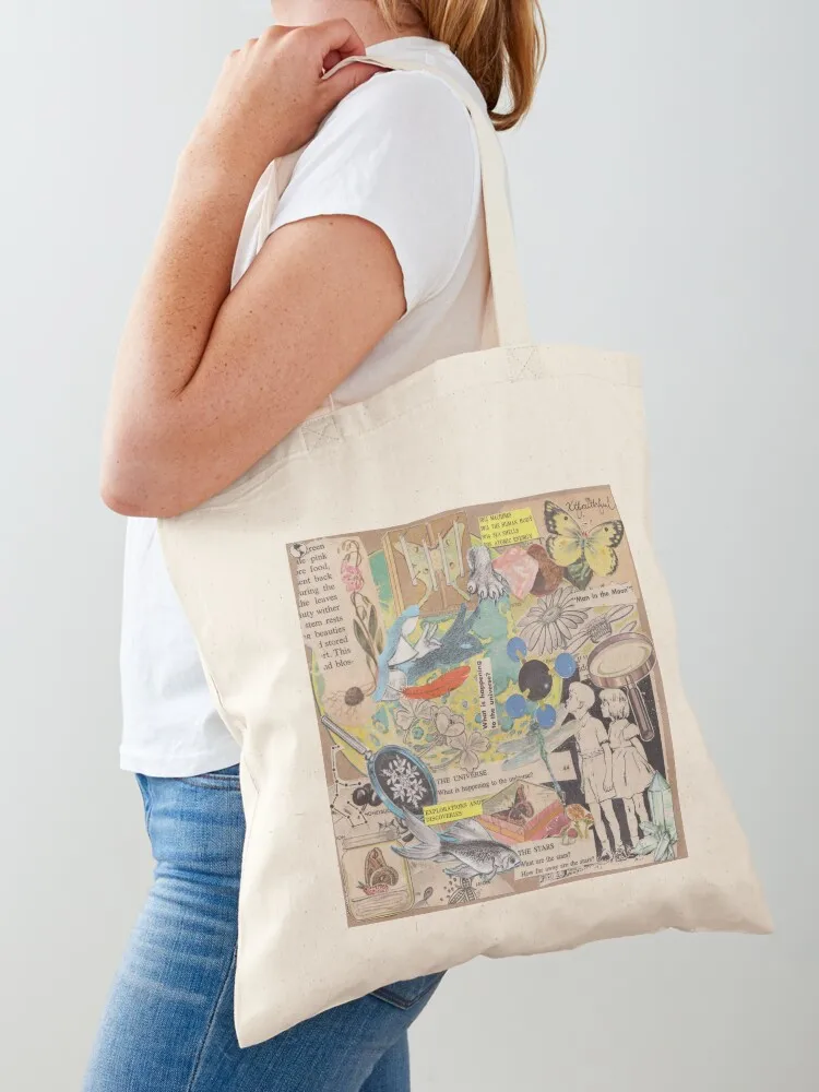 Explorations and Discoveries Vintage Collage Tote Bag Customizable tote bag great bag bags woman 2025 Candy bags Canvas Tote