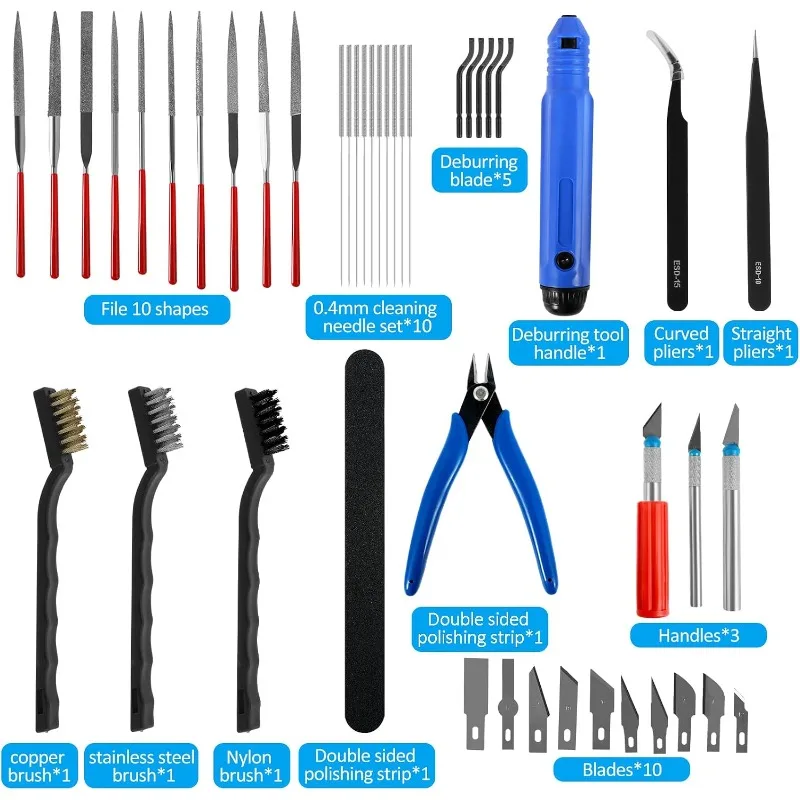 46Pcs/set 3D Printer Model Tool Kit 3D Printing Maintenance Cleaning Trimming Finishing Tool Set