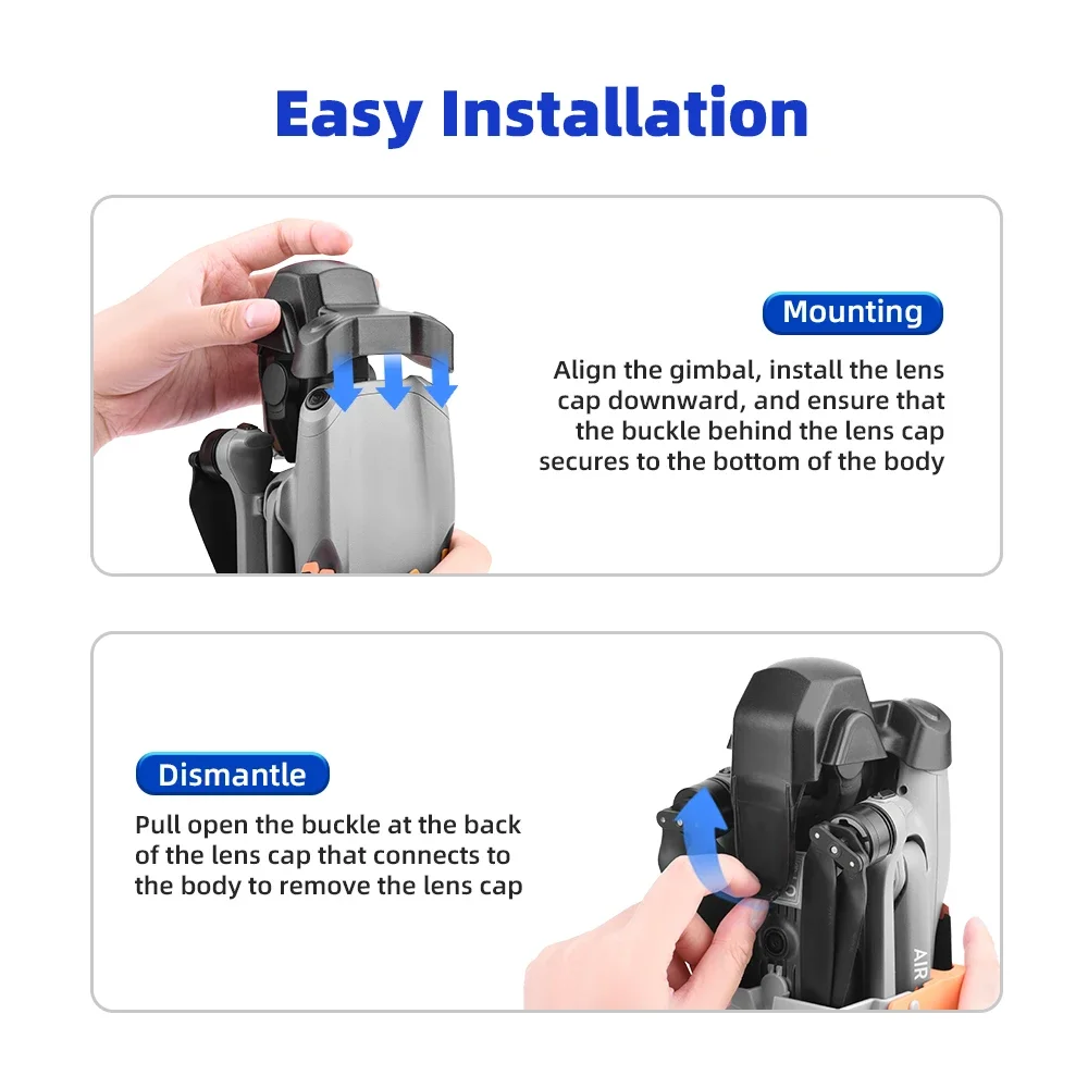 BRDRC-Protecteur de cardan pour DJI Air 3, capuchon d'objectif de caméra à dégagement rapide, coque anti-rayures, accessoires de protection de importateur