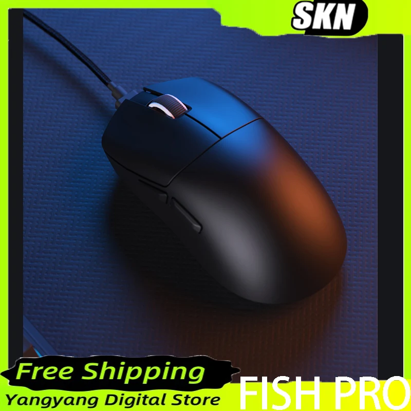 

SKN FISH PRO wireless three-mode mouse 56g lightweight PAW3950 ultra-low latency 8Kreturn rate e-sports gaming mouse Office gift