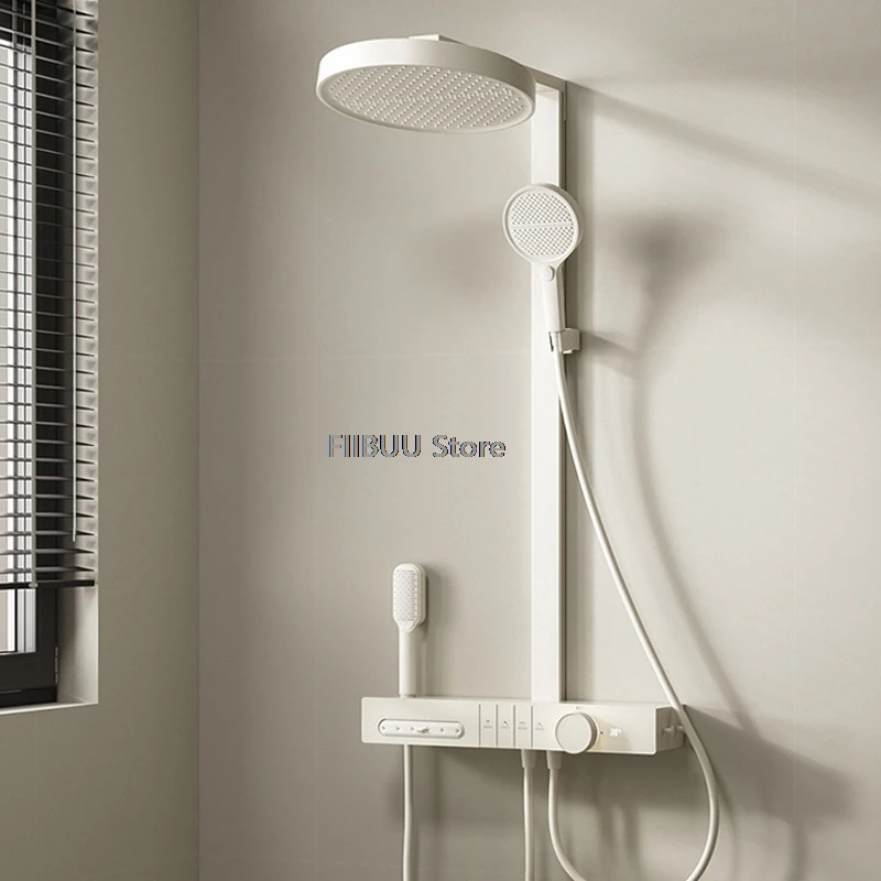 

Современная большая душевая система с цифровым дисплеем, несколькими режимами, набором для душа с клавишным управлением, скрытым нижним изливом для дома и отеля