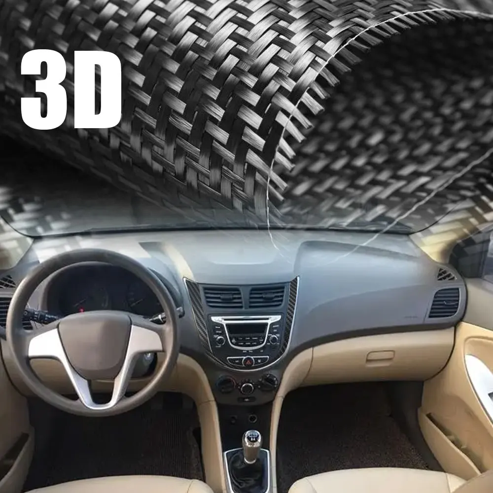 2x Car Carbon Fiber Instrument Table Sticker Auto Interior Decor Car-Styling Stickers for Hyundai Solaris Verna 2010 2011 2012