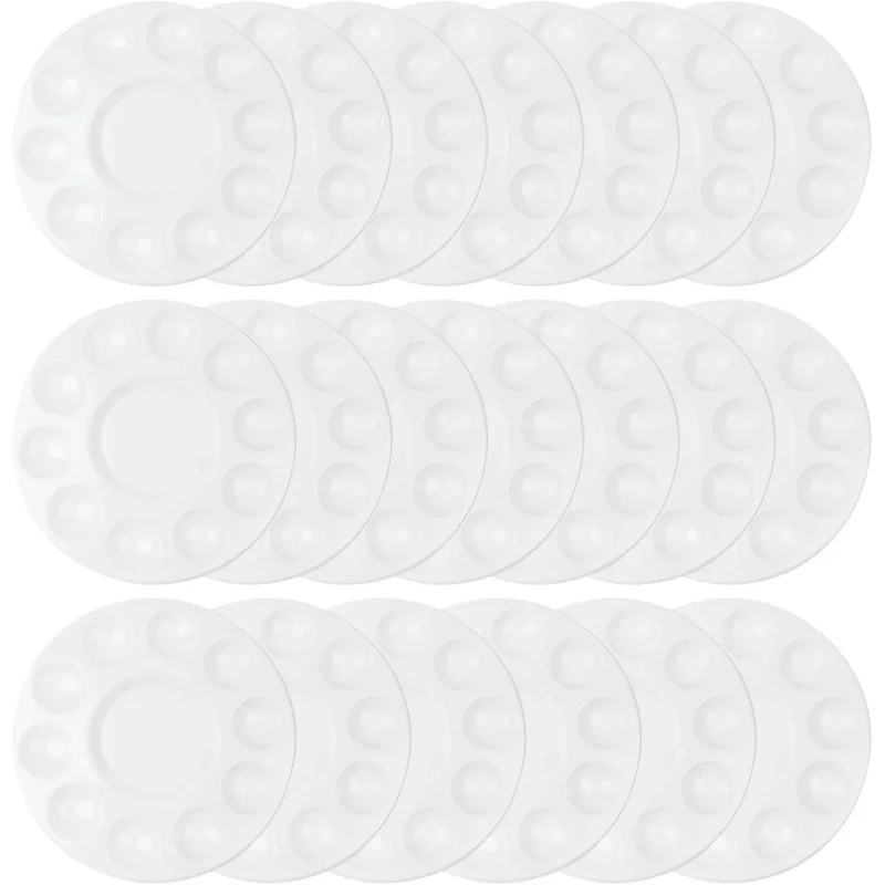 

20 лотков для красок для детей, пластиковые белые студенческие, держатель, принадлежности