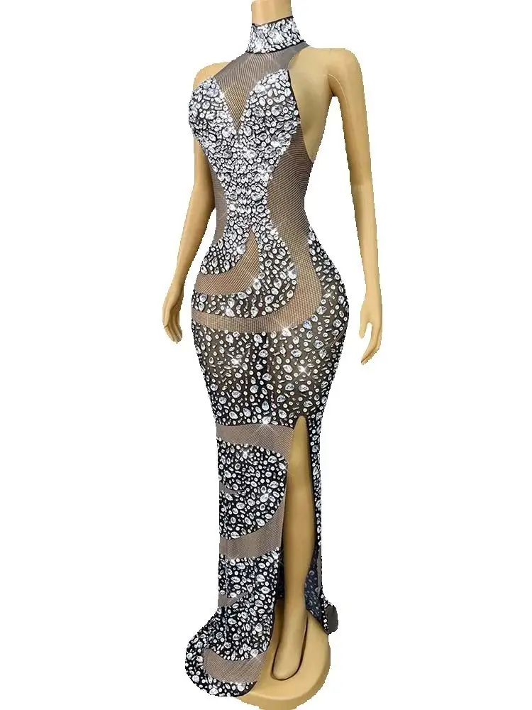 جودة عالية الساخن ختم مثير منظور شبكة الرقبة فستان معلق 2025 موضة جديدة مخصصة الملابس النسائية #2