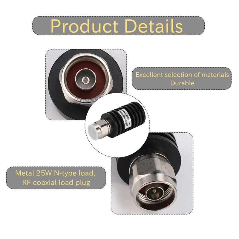 Imagem -06 - Conector Macho Coaxial do rf n Tomada de Carga Manequim 25w Pequeno 50 Ohms Dc3ghz