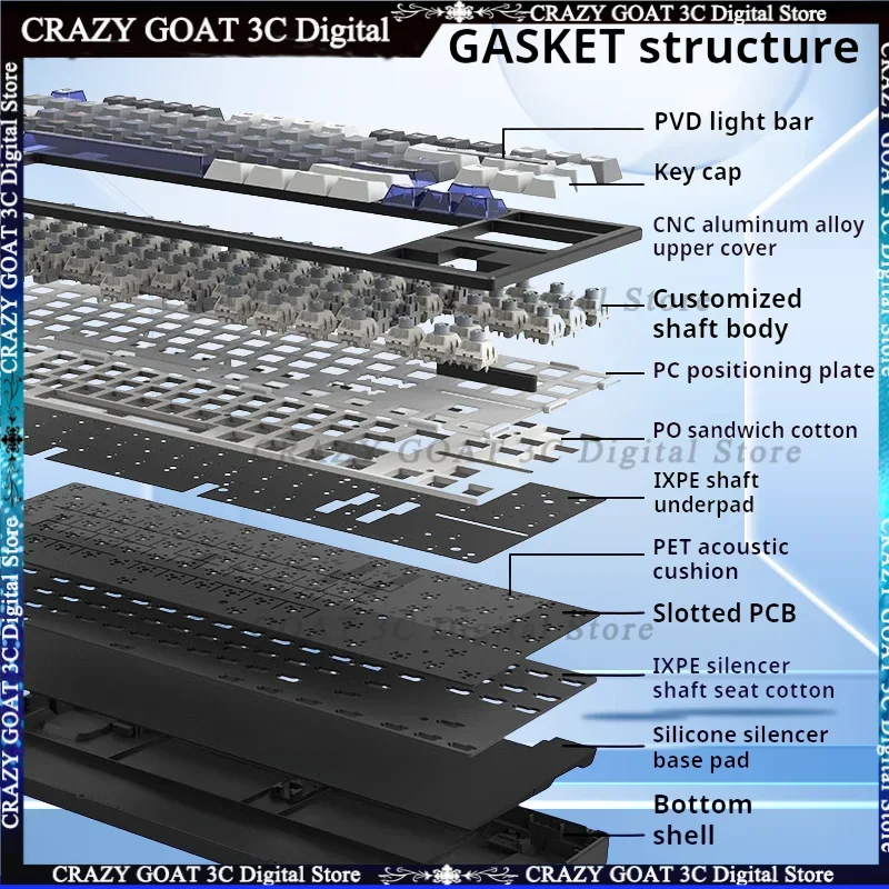 Imagem -02 - Atk Z87 Pro Teclado Mecânico Três Modos Hot Swap sem Fio Semi-alumínio E-sports Jogos Junta do Teclado Rgb pc Gamer Escritório