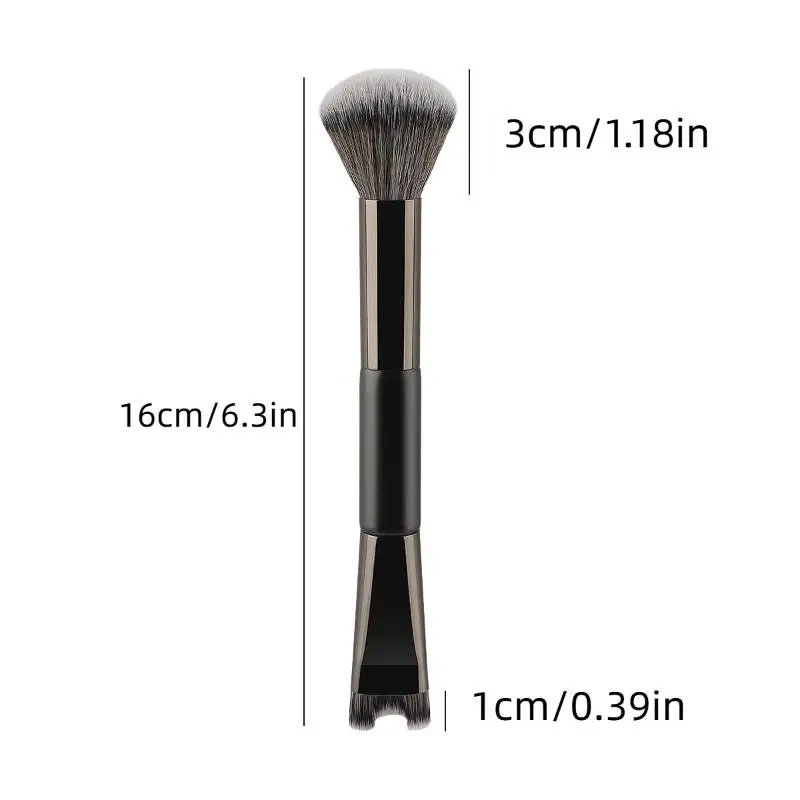 Juego de brochas de maquillaje profesional, 2/3 Uds., base en forma de U de doble cabeza, brochas de contorno de sombra de ojos negra, Kit de cosméticos de viaje