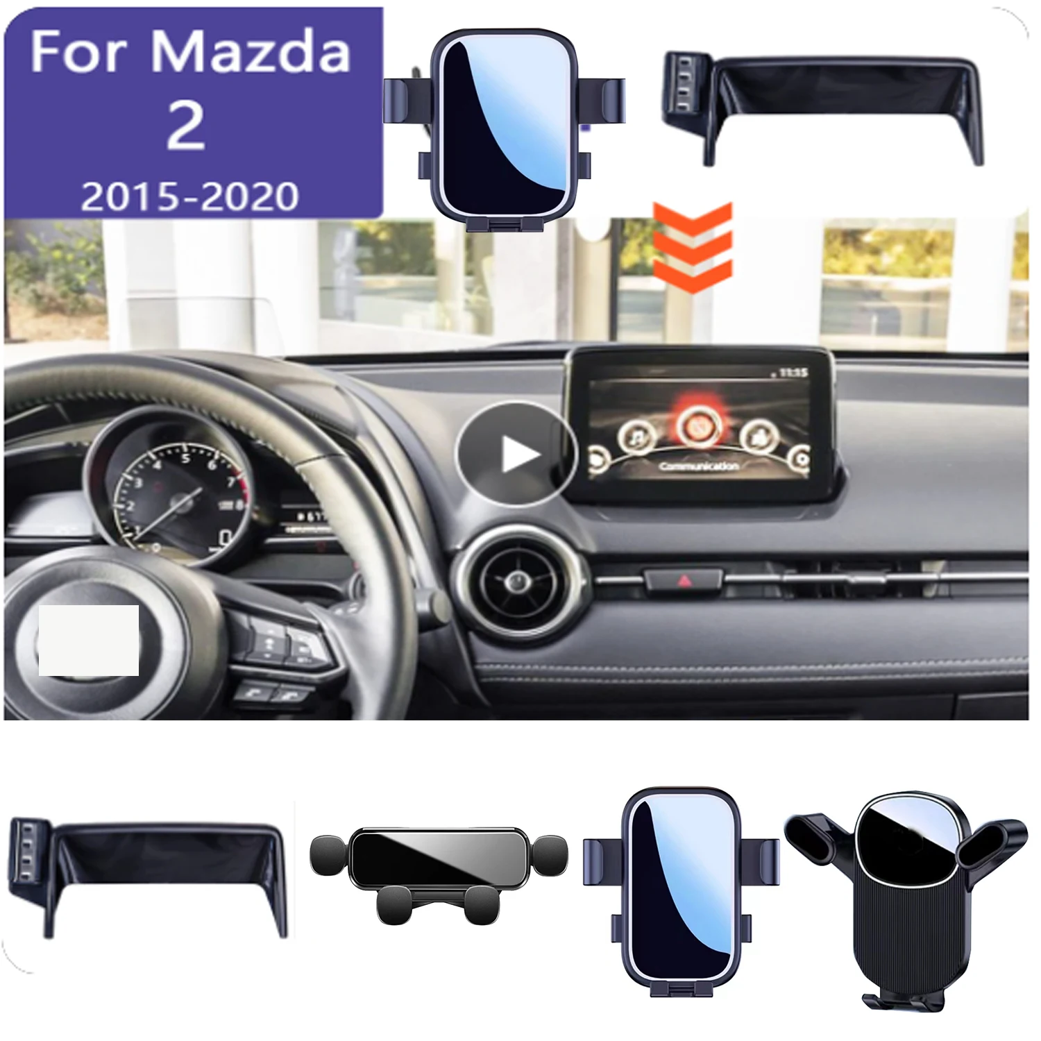 

For Mazda2 Hatchback Mazda 2 2015-2018 2019 2020 Car Phone Holder 8inch GPS Stand Stand Rotatable Support Special Fixed Bracket