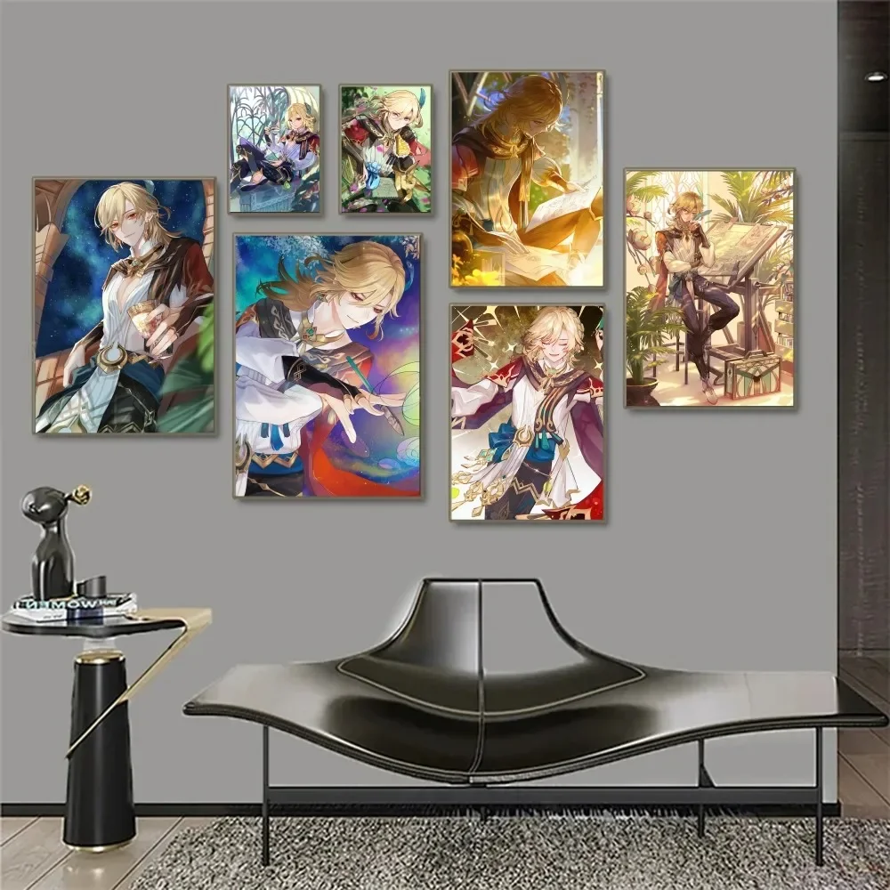 1pc Genshin Impact Kaveh Poster Paper Print Home Bedroom Entrance Bar Cafe Art Painting Decoration