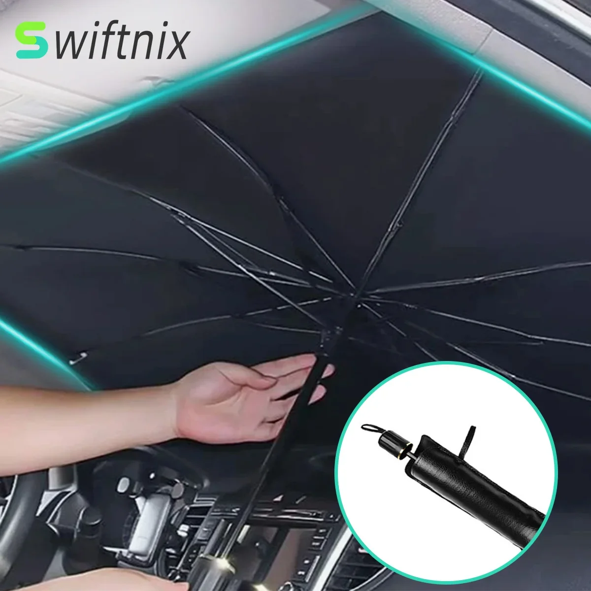 Car Sunshade Front Windshield Sunshade Car Interior Summer Sunshade Retractable Multifunctional Umbrella Car accessories