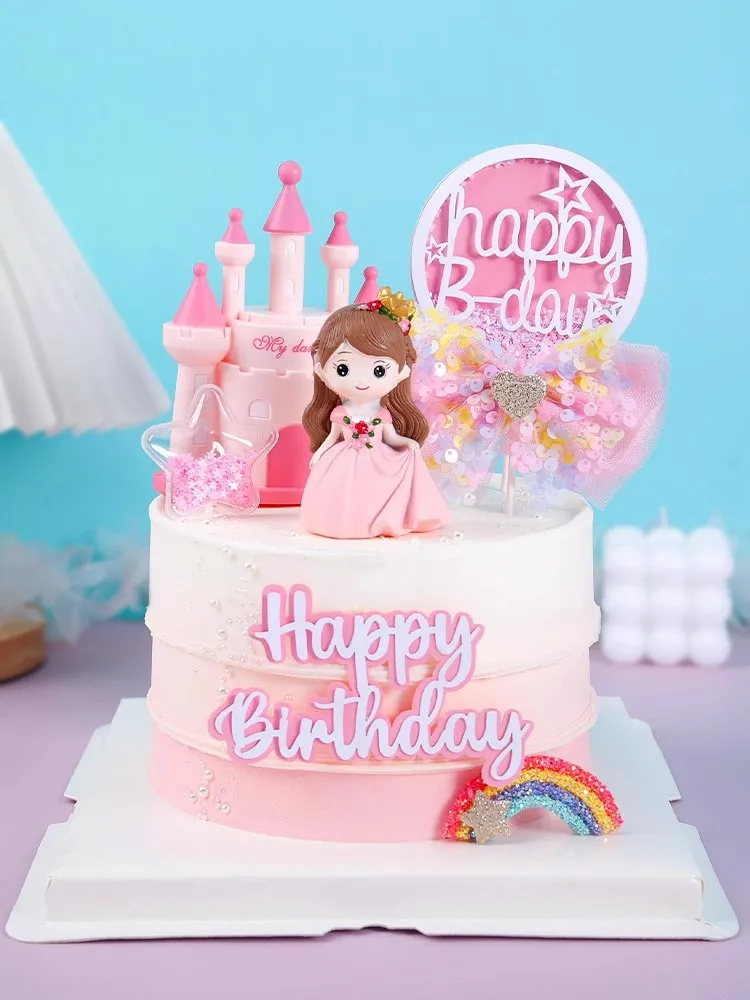 topper per torta della principessa decorazioni per torta della principessa topper per torta del castello della principessa per le ragazze forniture per feste di compleanno bomboniere