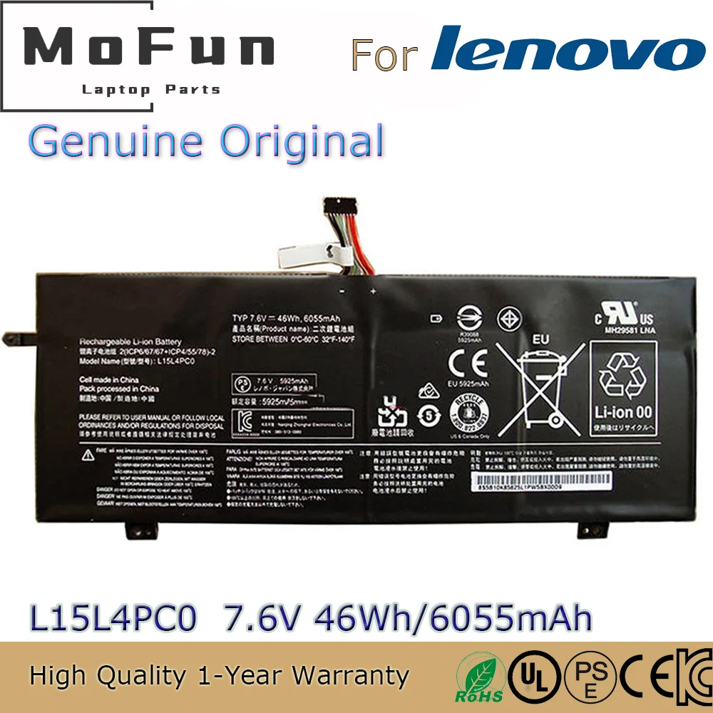 

Brand New Original L15L4PC0 7.6V 46Wh Laptop Battery for Lenovo IdeaPad 710S-13ISK Xiaoxin Air 13 L15M4PC0