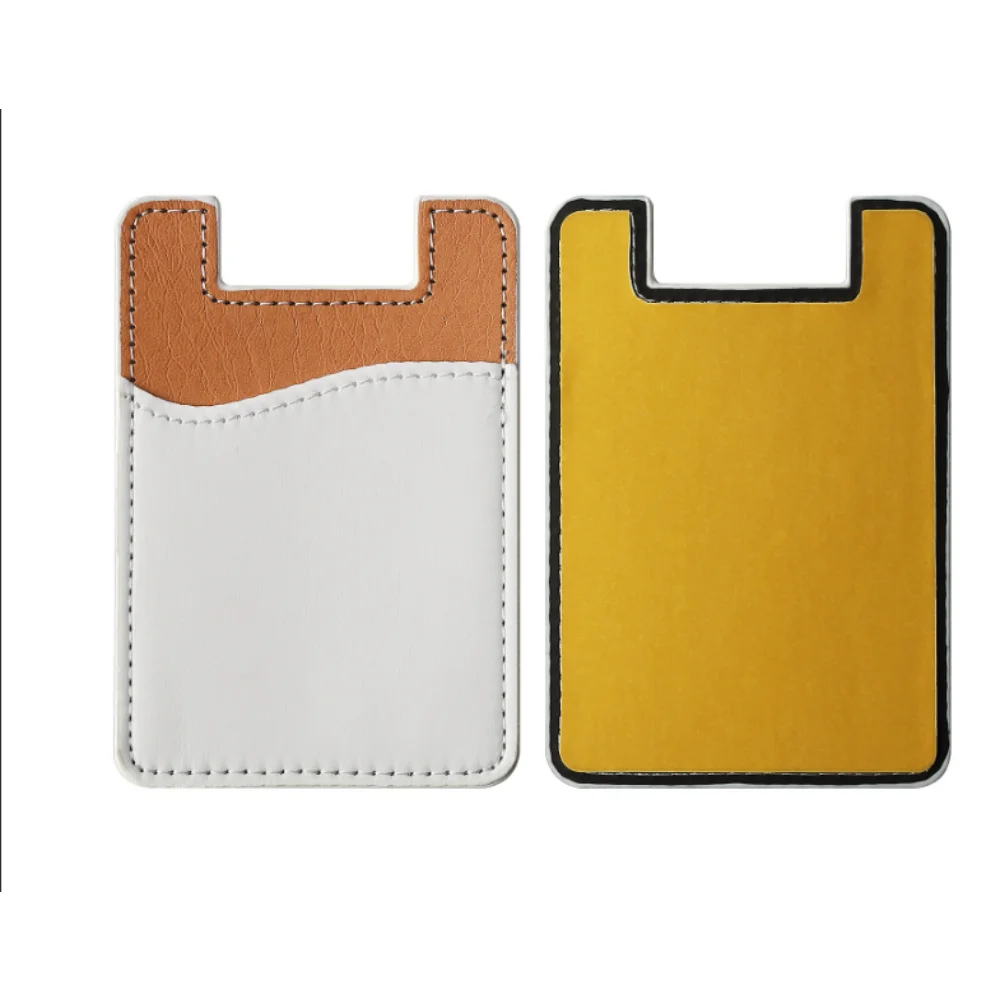 Wholesale PU Leather Phone Back Sticker Card Cover Sublimation Blank Phone Sticker Spot Card For Heat Transfer Print