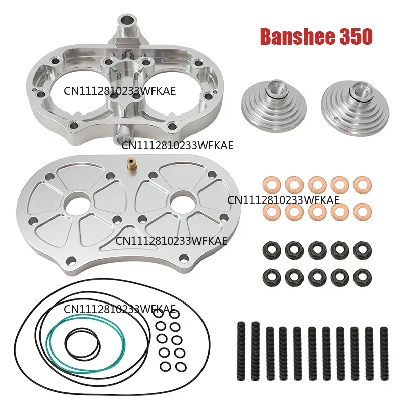 For Yamaha Banshee 350 1987 - 2006 Billet Cool Head with 21cc Domes O-rings Studs ORings Nuts and Washers Kit Aluminum