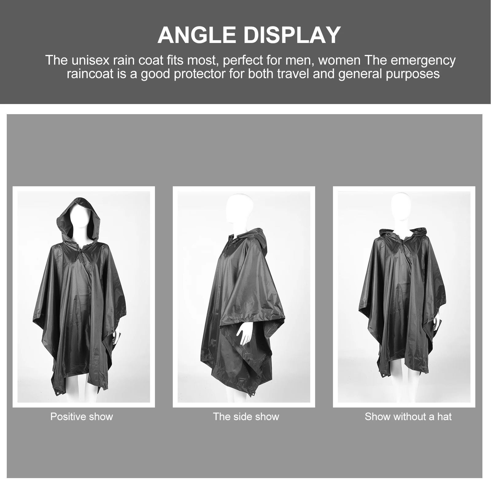 

Waterproof Rain Coat Hoodie Lightweight Emergency Rain Gear For Hiking Camping Cycling Outdoor Travel Unisex Adult Poncho