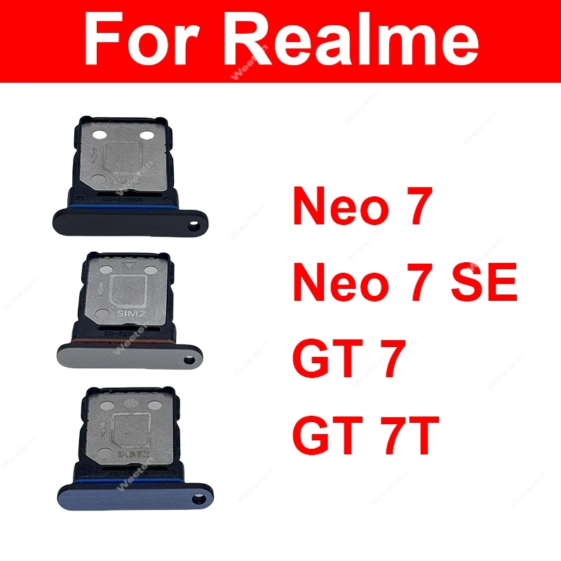 

Лоток для SIM-карты для Realme Neo7 Neo 7 SE GT 7 GT 7T, слот для SIM-карты, держатель для считывания SIM-карт, запасные части для ремонта