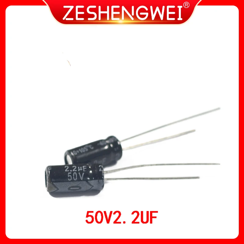 

50PCS Higt Quality 50V2.2UF 4*7mm 2.2UF 50V 4*7 Electrolytic Capacitor