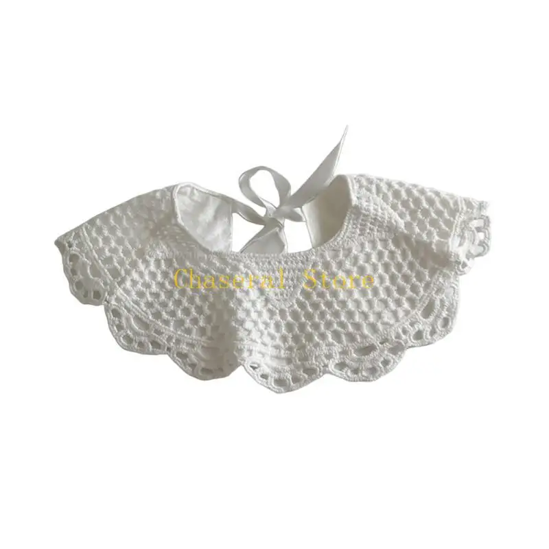 

E7CE Comfortable Neck Decors False Collar Drooling Bib Burp Cloth for Toddlers