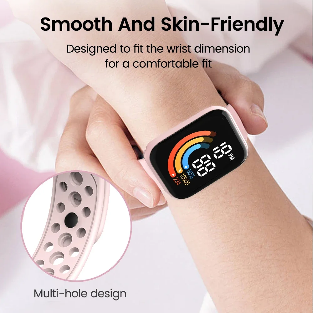 Silicone Kids Smart Watch Electronic Smart Clock Waterproof Smart-Watch For Boys Girls Students Digital Wristwatch Waterproof