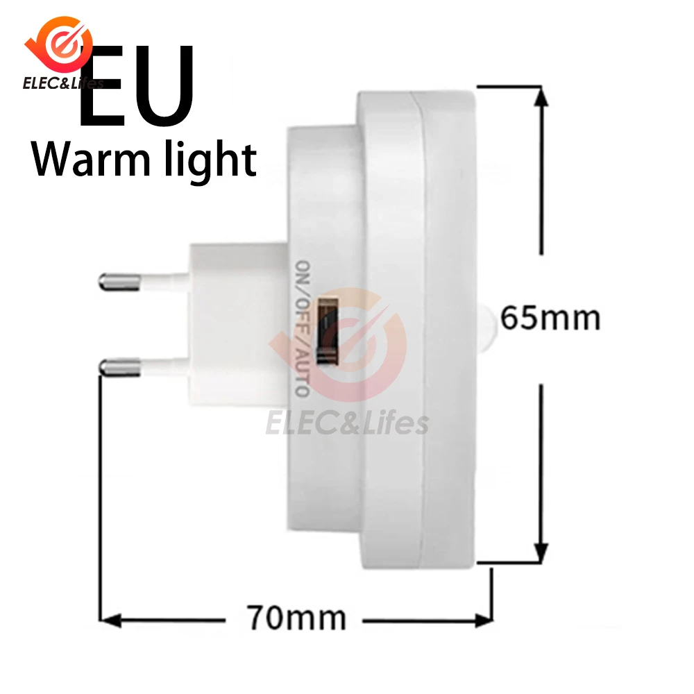 Home Night Light With EU/US Plug Switch LED Night Lamp Wall Lights For Home WC Bedside Lamp For Hallway Pathway 110V 220V