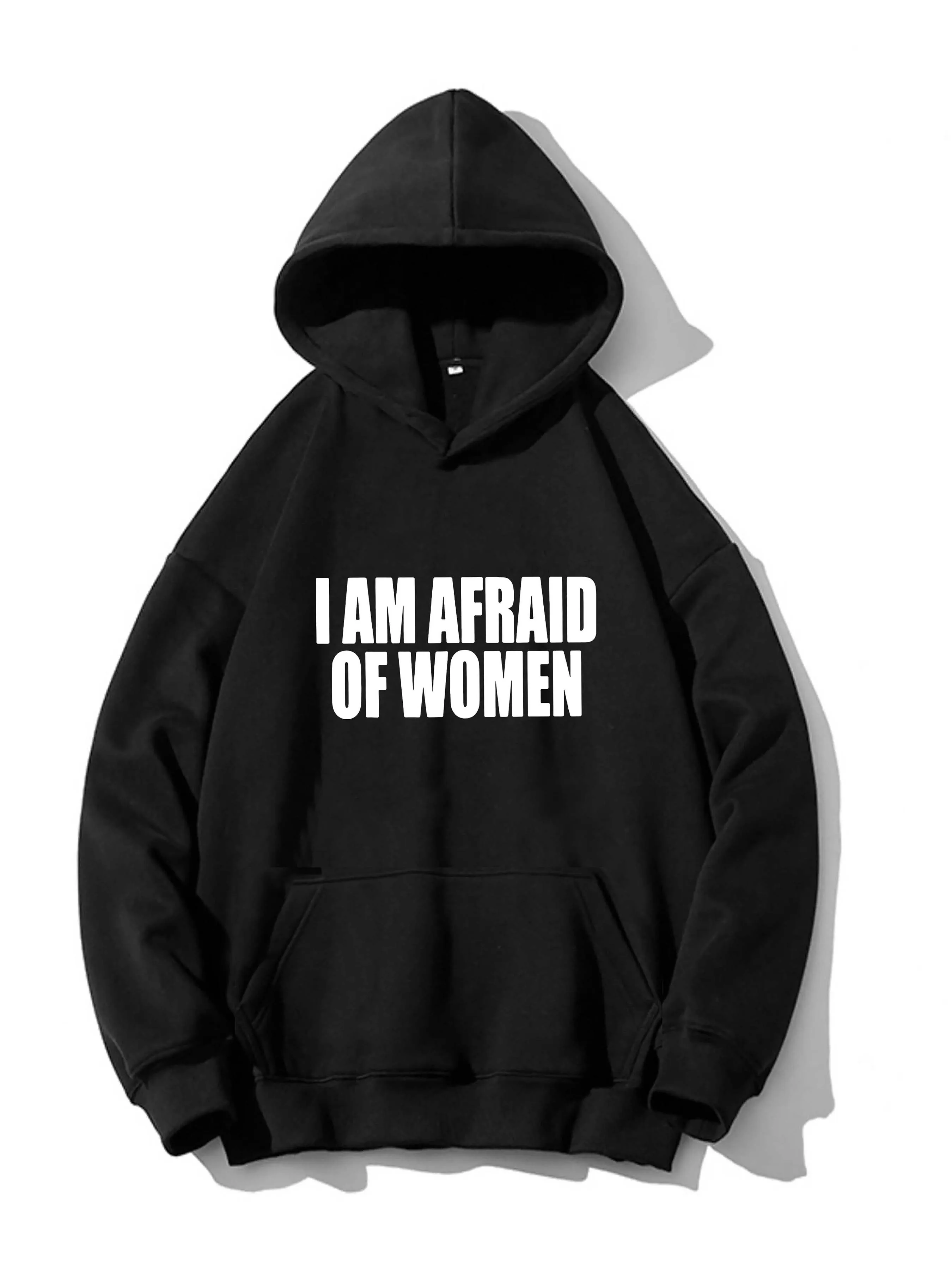 

Mens Bold Slogan Hoodie - Comfortable Streetwear Sweatshirt with Kangaroo Pocket - Ideal for Outdoor Sports Autumn